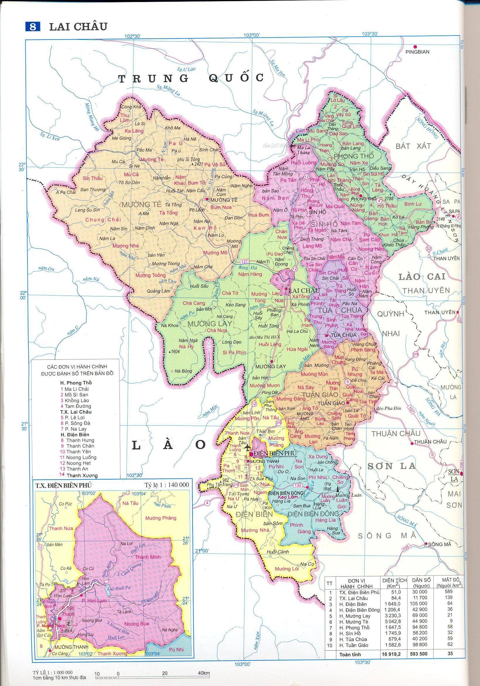 Bản đồ hành chính tỉnh Lai Châu