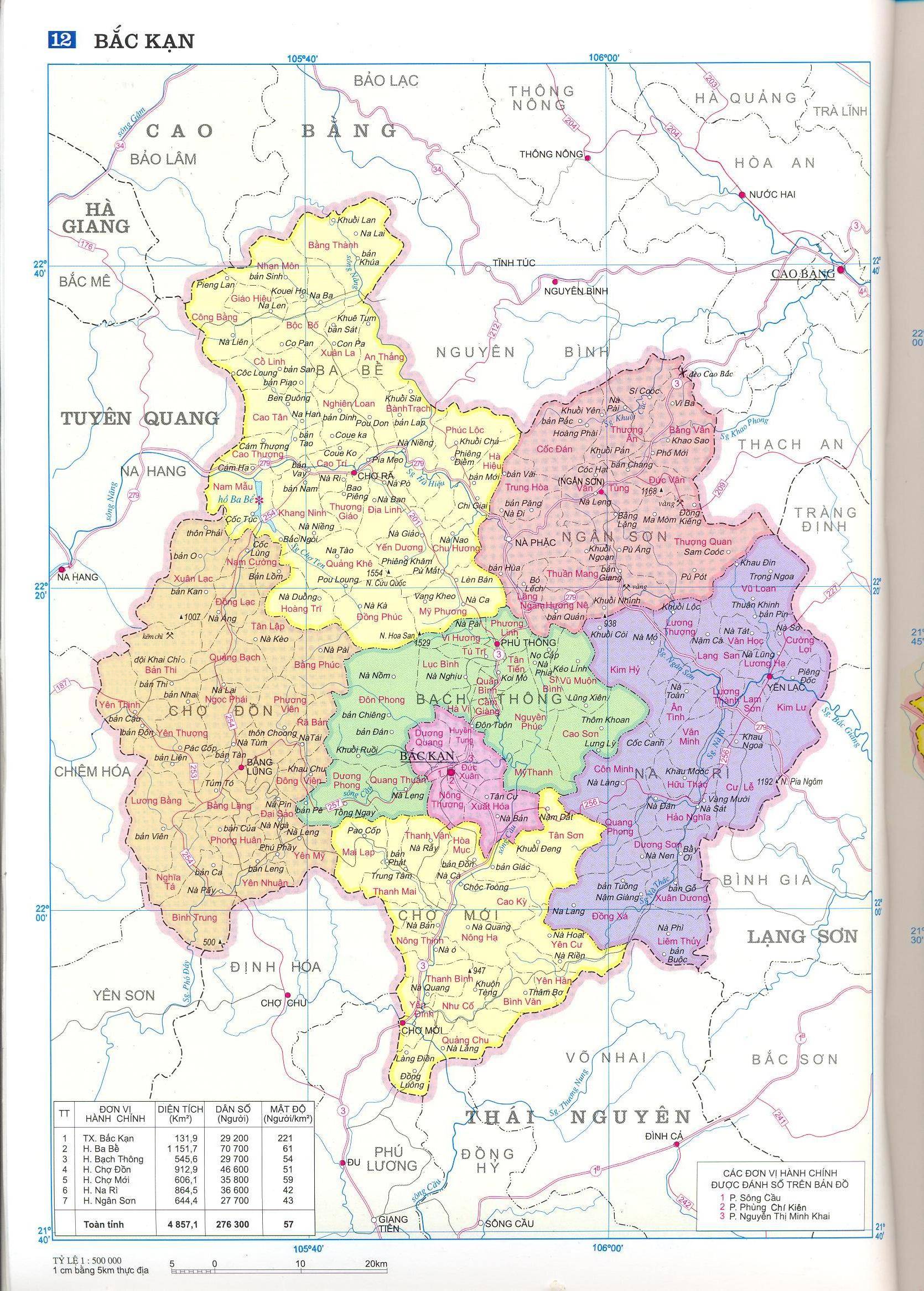 Bản đồ hành chính tỉnh Bắc Kạn