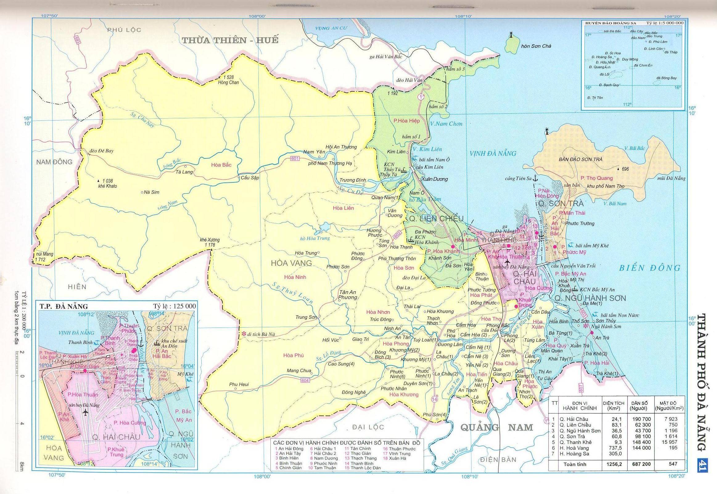 Bản đồ hành chính Tp. Đà Nẵng