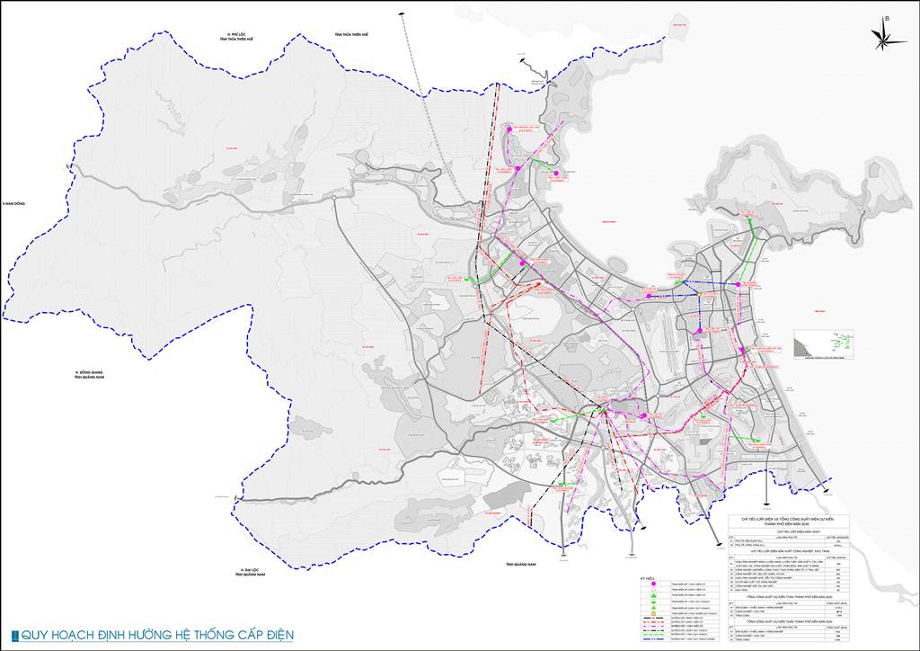 Bản đồ định hướng hệ thống cấp điện Đà Nẵng