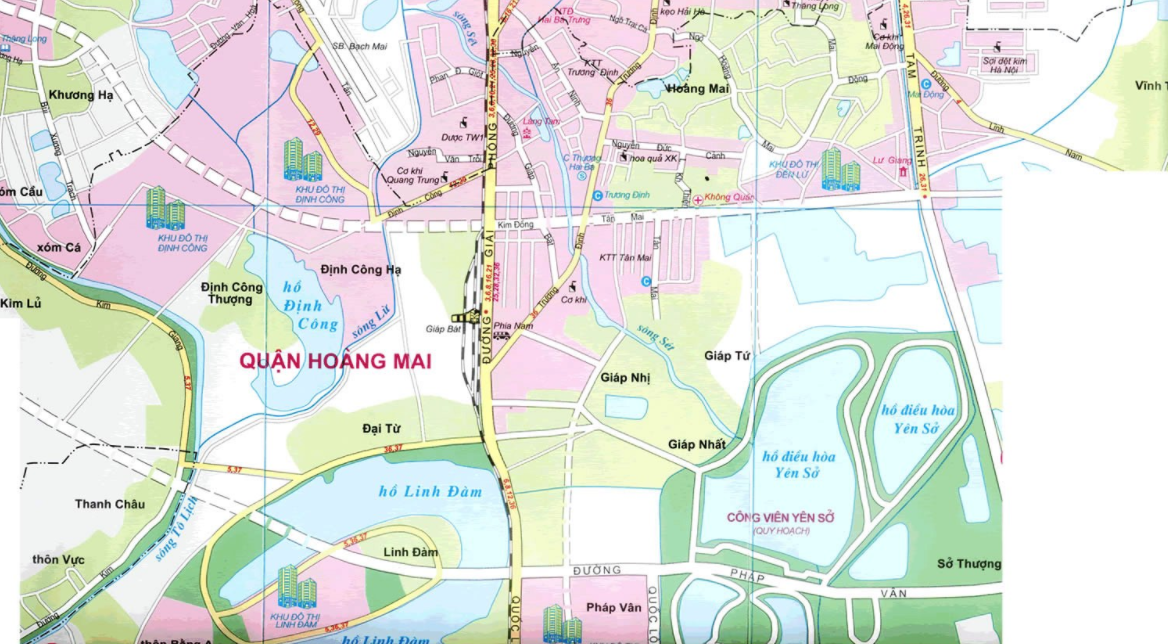 Bản đồ du lịch Hà Nội - Quận Hoàng Mai