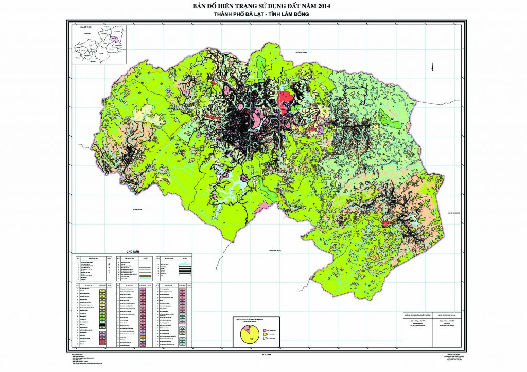 Bản đồ hiện trạng sử dụng đất TP Đà Lạt tỉnh Lâm Đồng 2014 - Ảnh Internet