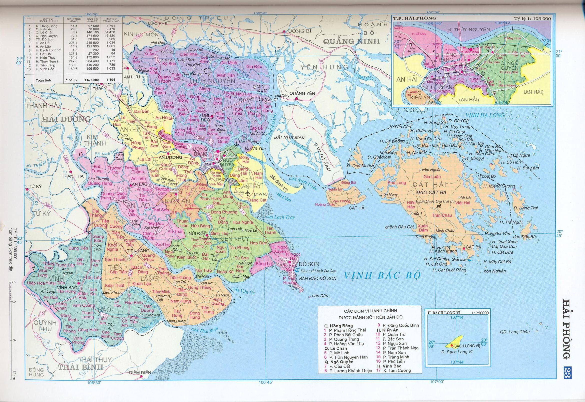 Bản đồ hành chính tỉnh Hải Phòng