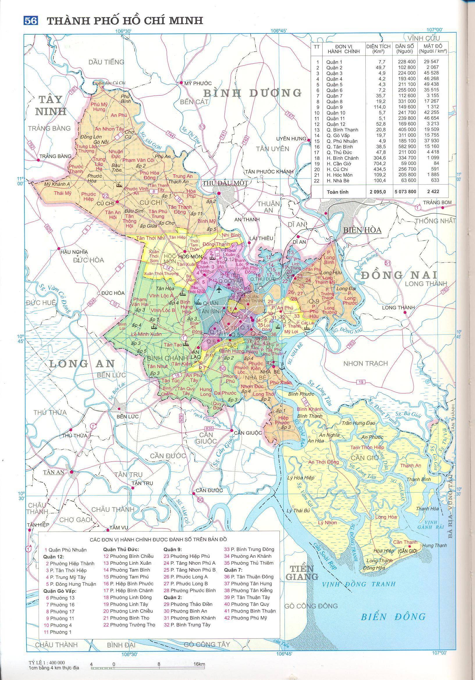 Bản đồ hành chính Tp. Hồ Chí Minh