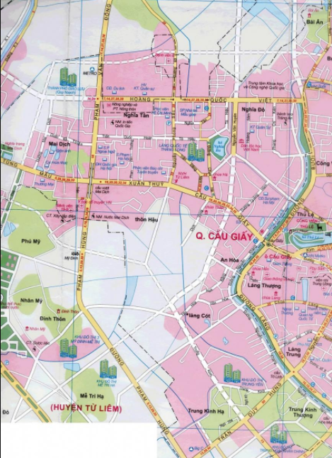 Bản đồ du lịch Hà Nội - Quận Cầu Giấy
