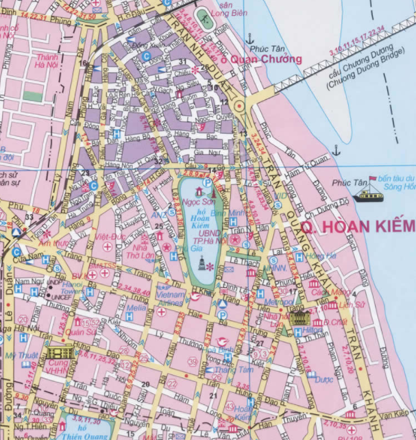 Bản đồ du lịch Hà Nội - Quận Hoàn Kiếm