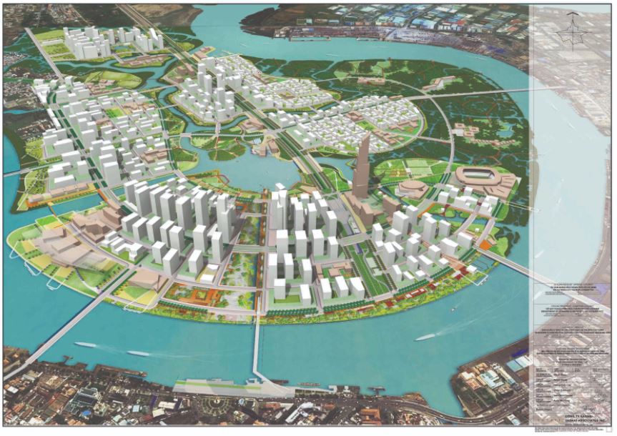 Bản đồ phối cảnh 3D khu đô thị Thủ Thiêm quận 2