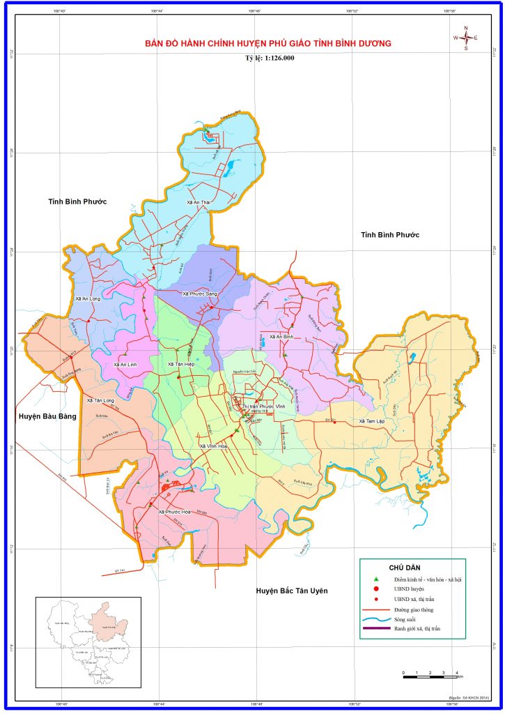 Bản đồ hành chính huyện Phú giáo