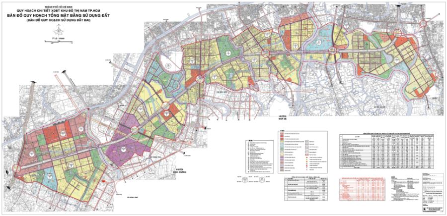 Bản đồ quy hoạch sử dụng đất khu đô thị Nam Sài G